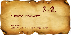 Kuchta Norbert névjegykártya